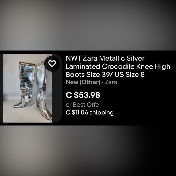 Zara high silver boots - Picture 3 of 3